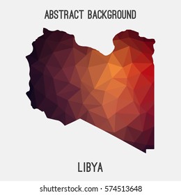 Libya in geometric polygonal style.Abstract tessellation,modern design background. Vector illustration