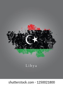 Libya grunge old state flag