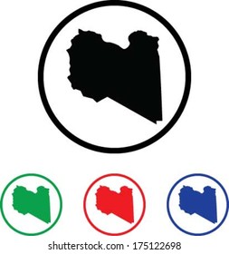 Libya Icon Illustration with Four Color Variations