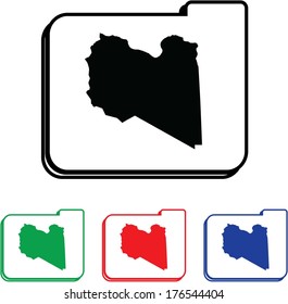 Libya  Icon Illustration with Four Color Variations