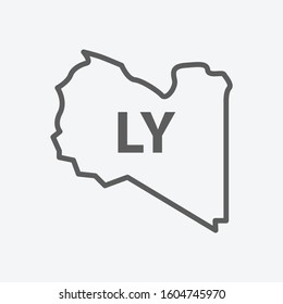 Libya icon line symbol. Isolated vector illustration of icon sign concept for your web site mobile app logo UI design.
