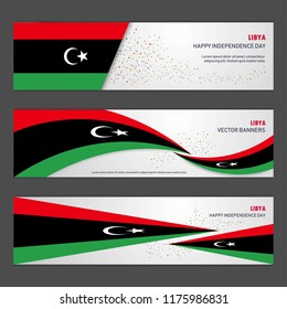 Libya independence day abstract background design banner and flyer, postcard, landscape, celebration vector illustration