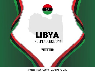Libya independence day background banner poster for celebration on December 24 th.