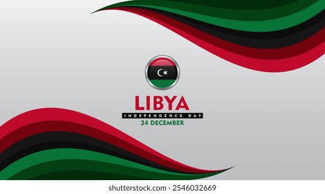 Antecedentes del Día de la Independencia Libia. Gran Plantilla de diseño para usar en Anuncios, carteles, tarjetas de felicitación Celebración del día de la independencia de Libia