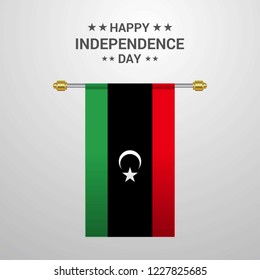 Libya Independence day hanging flag background