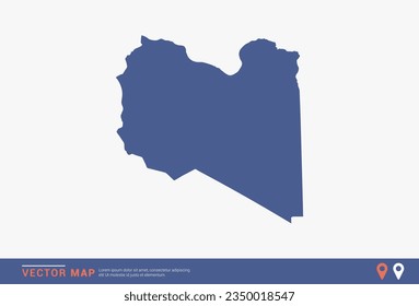 Libyen-Karte - blauer abstrakter Stil einzeln auf weißem Hintergrund für Infografik, Design-Vektorgrafik.