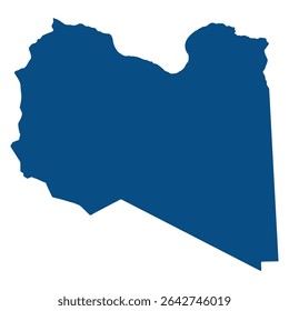 Libya map. Map of Libya in blue color