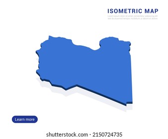 Libya map blue isolated on white background with 3d isometric vector illustration.