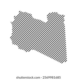 Libya - Map of the country formed by lines. Vector Illustration.