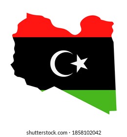 Libya Map Flag Fill Background - Vector illustration