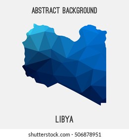 Libya map in geometric polygonal,mosaic style.Abstract tessellation,modern design background,low poly. Vector illustration.