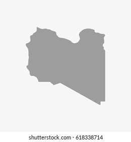 Libya map in gray on a white background