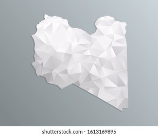 Libya map gray in polygonal style on dark background. isolated vector illustration eps 10.