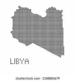 Libya map with grunge texture in dot style. Abstract vector illustration of a country map with halftone effect for infographic. 