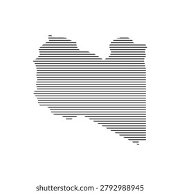 libya map with horizontal line