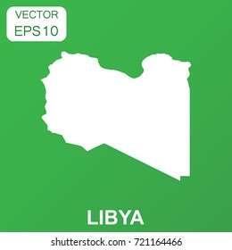 Libya map icon. Business concept Libya pictogram. Vector illustration on green background.