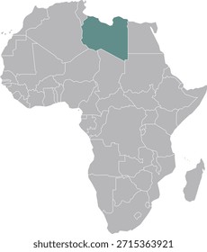 Libya Map Illustration in Africa