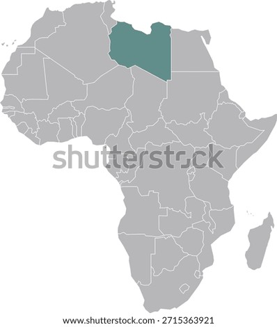 Libya Map Illustration in Africa
