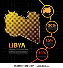 Libya map infographic design template