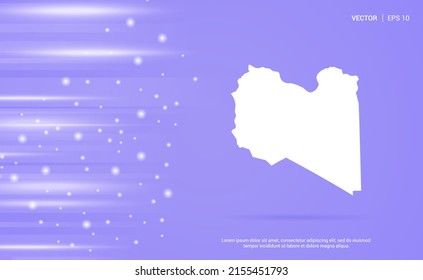 Libya map isolated on purple background. Vector Illustration.