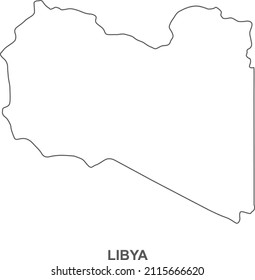 Icono de línea de mapa de Libia. símbolo de mapa de Libia