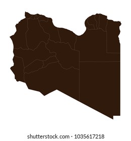 Libya map on white background vector.