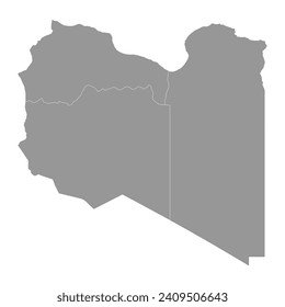 Libya map with Provinces. Vector illustration.
