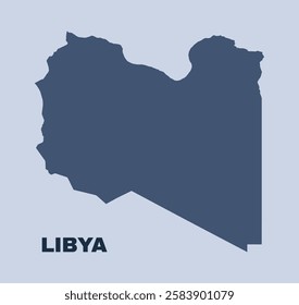 Libya map simple flat vector