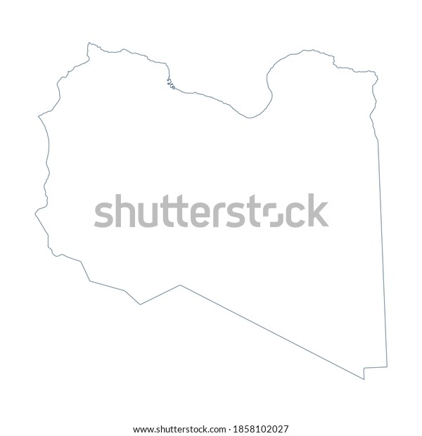 Libya Map Vector Contour Illustration Stock Vector (Royalty Free ...