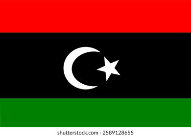 Libya National flag vector background