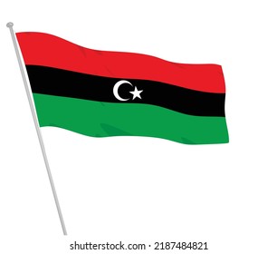 Libya national flag. vector illustration