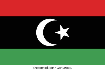 Libya national flag  vector Illustration material