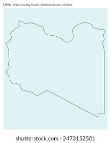 In: Libya Plain Country Map. Mittelgroße Angaben. Gliederungsstil. Die Gestalt Libyens. Vektorillustration.