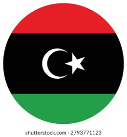 Libya Round Flag Icon High Quality National Flag Isolated on Transparent Background