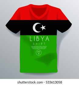 Libya Shirt : National Shirt Template : Vector Illustration