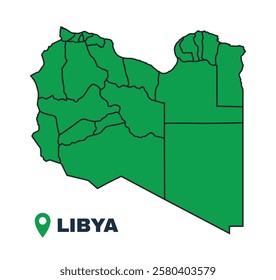 Libya simple flat vector illustration map