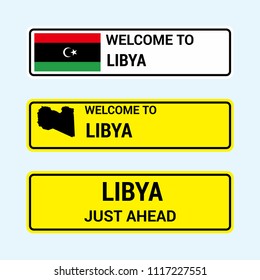 Libya traffic signs board design vector 