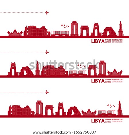 Libya travel destination grand vector illustration. 