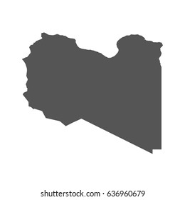 Libya vector map. Black icon on white background.