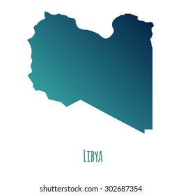 Libya vector map with color gradient and caption on white background. Can be used as element of your infographics or presentation