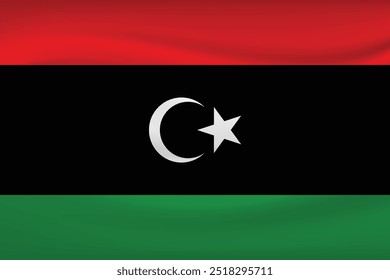 Libya Waving Country Flag in Vector illustration