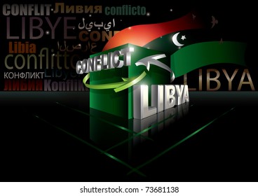Libysche Konfliktverhütung Vektorgrafik mit verschiedenen Sprachen inbegriffen