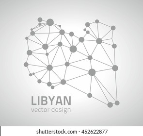 Libyan contour vector grey map