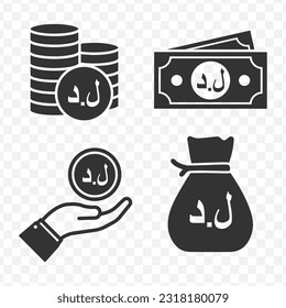 Libyan dinar icons set money icon vector image on transparent background (PNG).