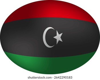 Esfera ovalada de la bandera libia - Símbolo nacional de Libia