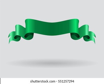 Libyan flag wavy abstract background. Vector illustration.