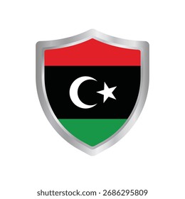 Libyan Shield Emblem with Flag