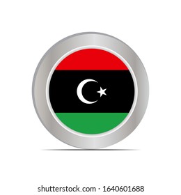 Libya's national flag is isolated in official colors.