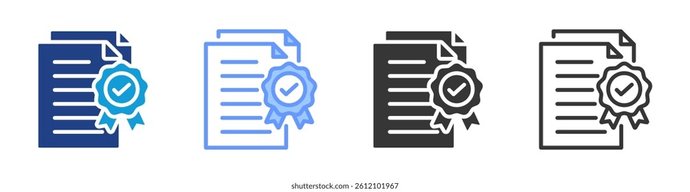 Licencing Agreement icon set multiple style collection