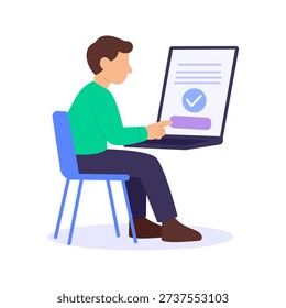 License Activation, enabling approved business authorization officially, Flat vector character illustration